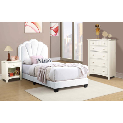 1 tête de lit simple en tissu de laine à motif floral avec plateforme entièrement recouverte de DEL