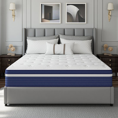 Rudgeway 12'' Medium Skin-friendly Cooling Memory Foam Hybrid Mattresses in a box with CertiPUR-US and Oeko TEX Certified