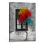 Tree In Front Of Window Rainbow Pop Colour Pop - Print on Canvas-101336117-42161895