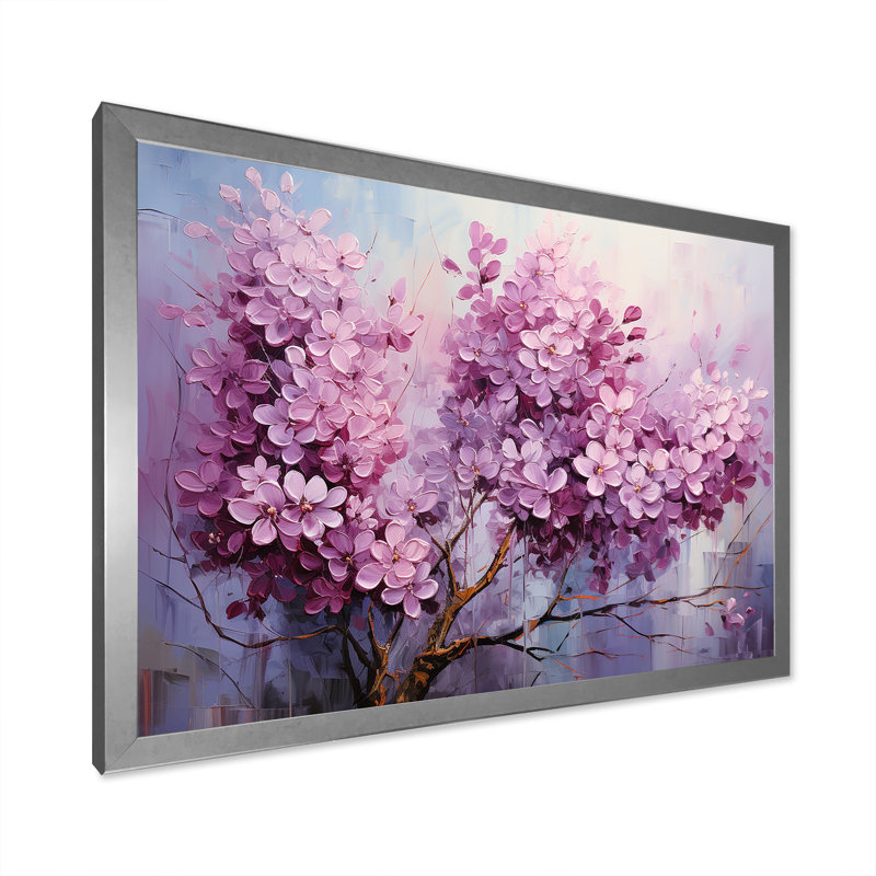 Whispers of Lilac III - Imprimé, H 34 po x l 44 po x P 1,5 po, Cadre simple argenté