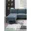 Configuration de salon modulaire de 6 pièces: 4 chaises sans accoudoirs, 2 repose-pieds en tissu chic gris minéral-1144988851