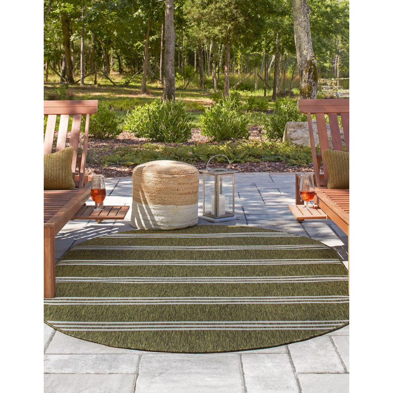 Outdoor Destiny Area Rug Gem Color, Oval 5'3" x 8'