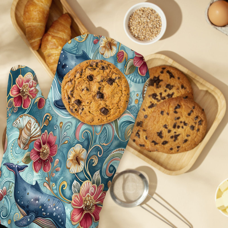 Wave Creatures Oven Mitt Cotton Twill