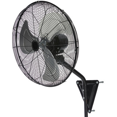 Ventilateur mural mural 20 "à grande vitesse 20" Ventilateur industriel 120 ° à 3 vitesses pour usage domestique, commercial - homologué ETL, noir