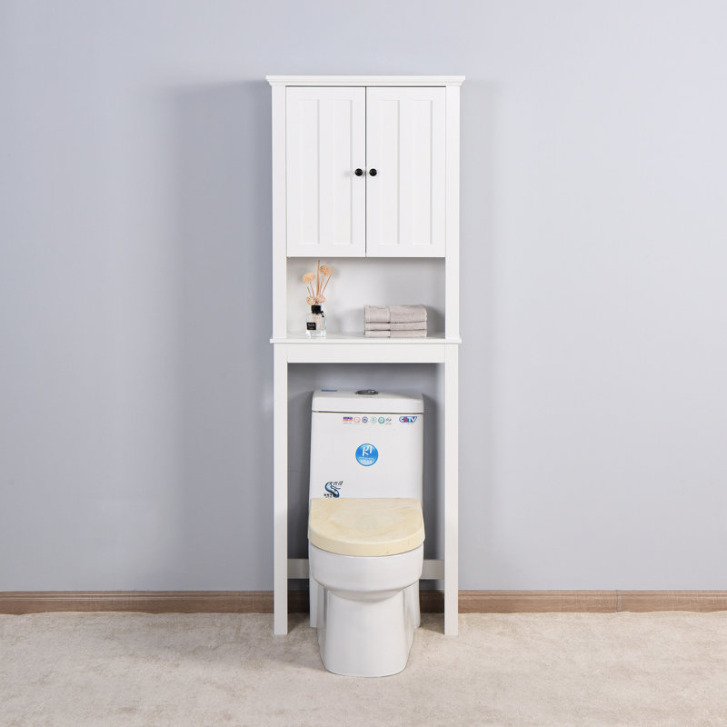 Armoire de salle de bain pour salle de bain au-dessus de la toilette - spacieuse, tablette réglable, blanc, organisateur blanc 23,45 x 7,86 x 68,85