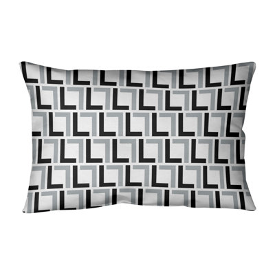 Oakland Geometric Leather/Suede Reversible Pillow Cover