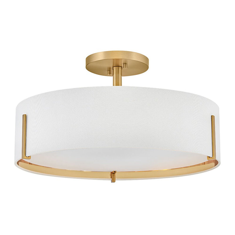 Hinkley Halle Semi Flush Mount, Lacquered Brass