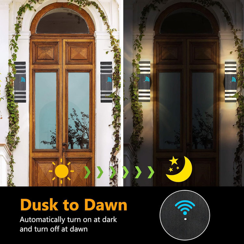 Matte Black Modern Plug-In Outdoor Wall Sconce Set