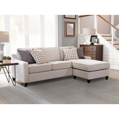 Canapé modulaire rembourré en L confortable avec méridienne réversible et coussins décoratifs assortis pour les réunions de famille