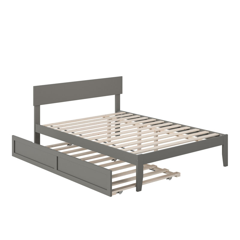 Farrah Kids Twin Platform with Trundle, Gray, Full