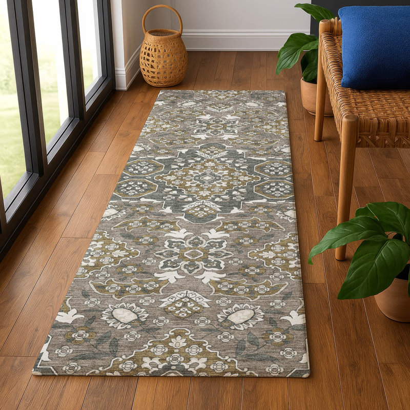 Premium Machine Washable Crestover AMF1853 Global Rug, Runner 2'3" x 7'6"