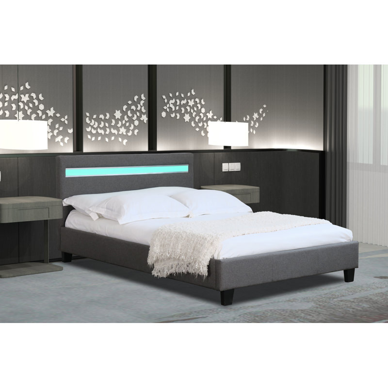 Newville Upholstered Bed, Dark Grey, Single (3')