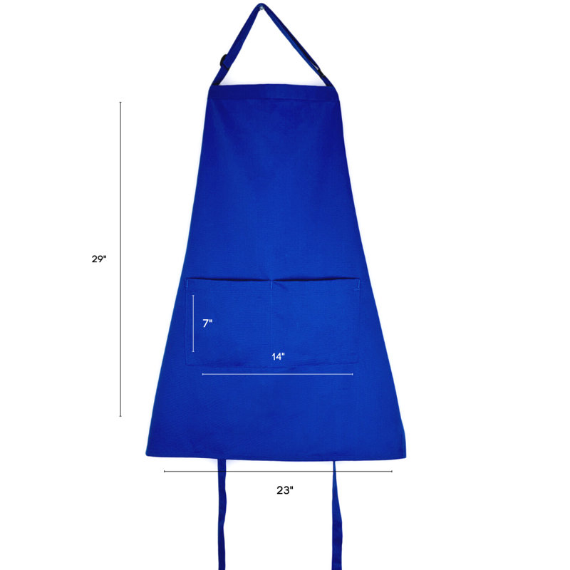 Solid Color Cotton Bib Apron, Navy