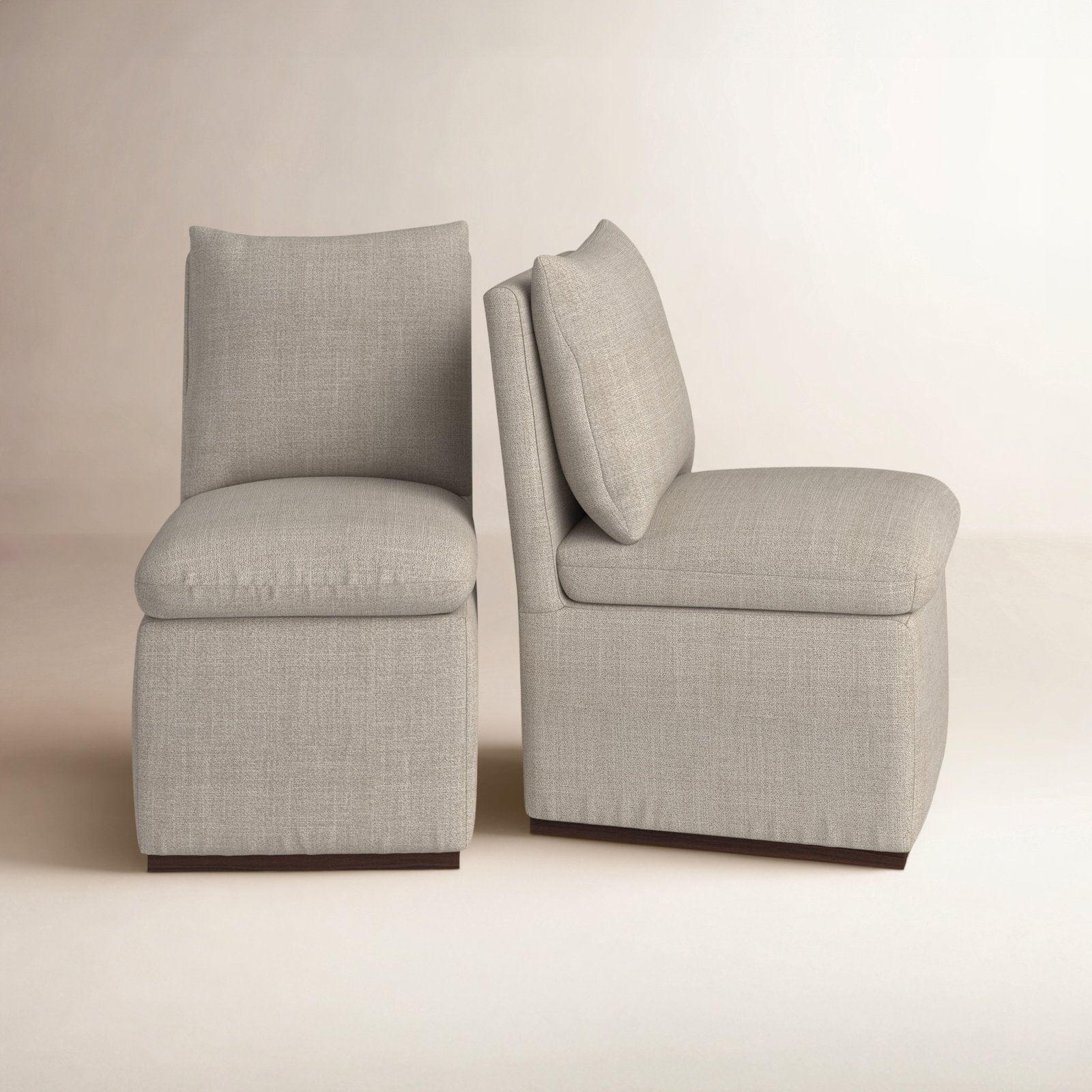 Bobbi 23.23" W Stain Resistant Performance Linen Side Chair, Effie Flax Performance Linen