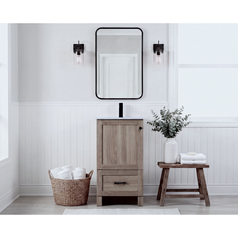 Ensemble de meuble-lavabo simple 19 po Soma, Blanc, Bois de manguier