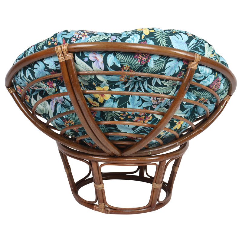 Outdoor Papasan Cushion (Cushion Only), 52" W x 52" D, Blue/Green/Carena Teal Floral