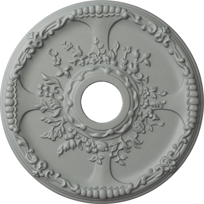 Endurathane Orrington Ceiling Medallion, 19 5/8"OD x 4 3/4"ID x 1 3/4"P (Fits Canopies up to 4 3/4"), Hand-Painted Ultra Pure White Crackle Finish