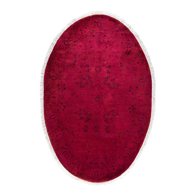 Cogburn One-of-a-Kind Oval 3' 1" X 4' 7" New Age Oval Wool Area Rug Red