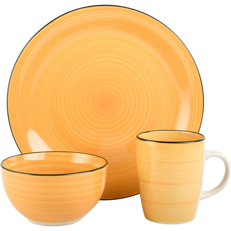 Gibson Home Assorted Colors Ceramic 12-Piece Dinnerware Set