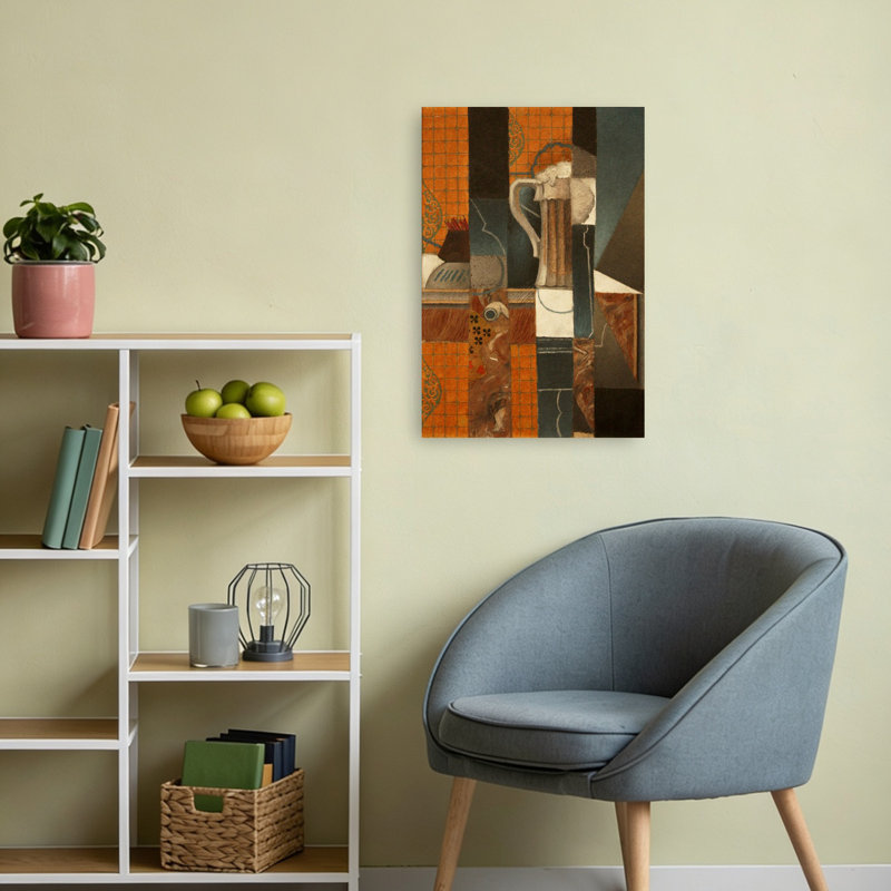 Art mural contemporain classique et cartes à jouer abstraites, H 24 po x l 16 po