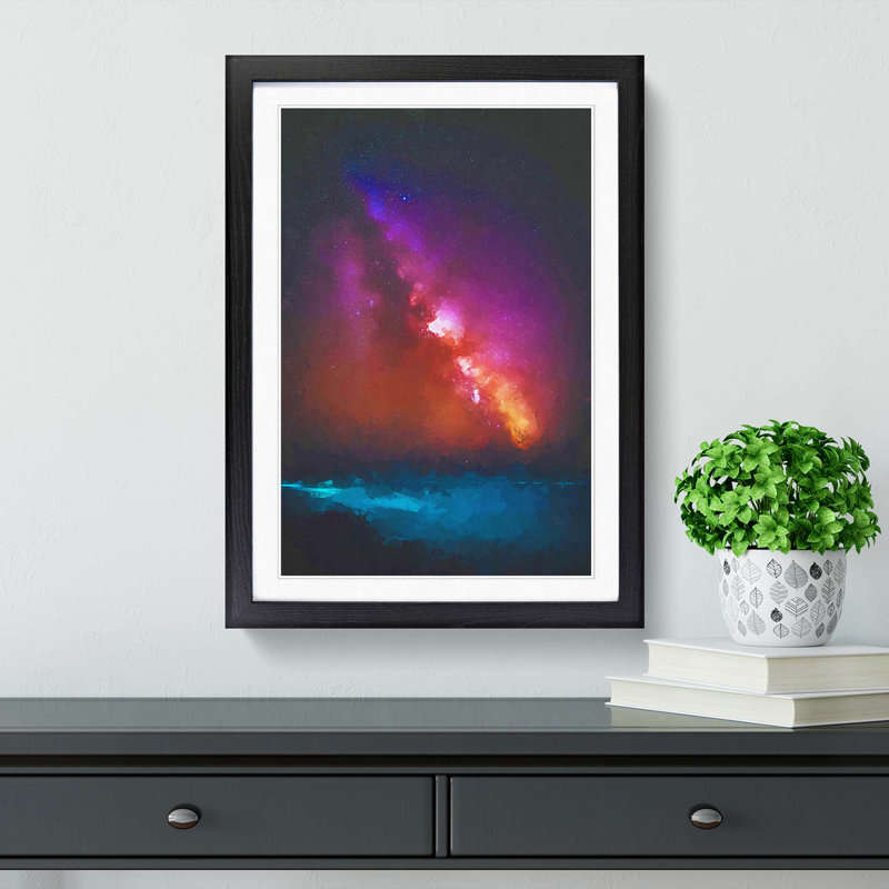 Stars over the Ocean - Picture Frame Graphic Art Print, Black Framed, 65cm H x 48cm W x 2cm D