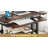 32 Inches Portable Desk With Power Outlets, Height Adjustable Side Table Sofa Couch Bedside Laptop Computer Cart With USB Charging Ports, Mobile Small Standing Desk With Keyboard Tray, Rustic Brown.