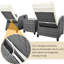 Deux chaises d'extérieur avec chaises réglables et table basse en beige - pour une utilisation confortable dans la cour et la piscine en acier galvanisé pour différentes hauteurs, cour, piscine et balcon-899603898