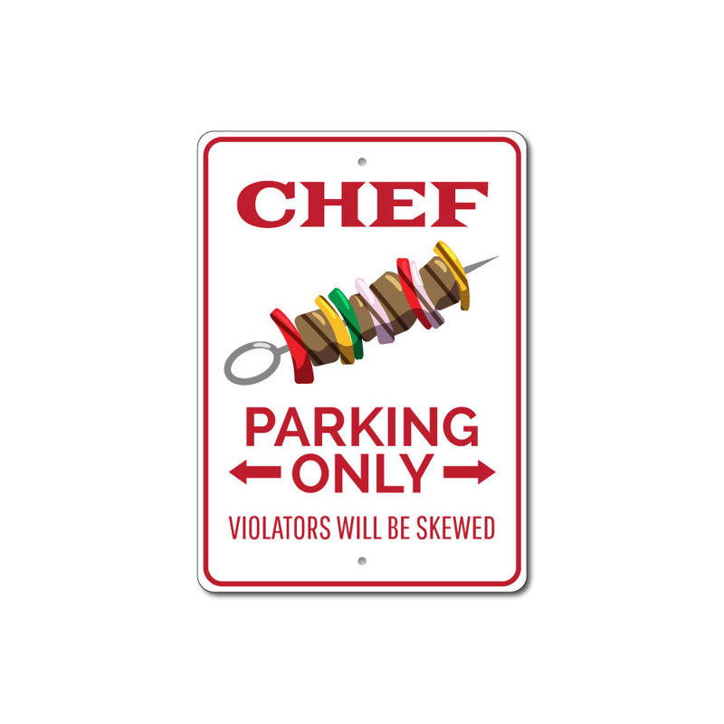 Enseigne Chef, H 14 po x l 10 po x P 0,04 po