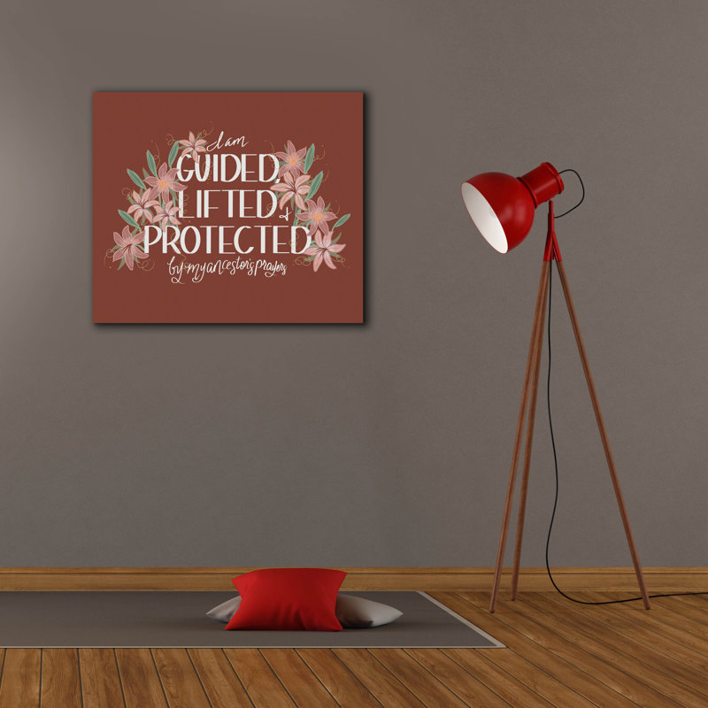 Art mural sur toile, "Guidé soulevé protégé" par Marlee Ash Calligraphy & Design, 30 po x 26 po, H 26 po x l 30 po