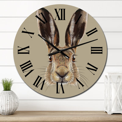 Portrait of Hare II - Horloge murale traditionnelle