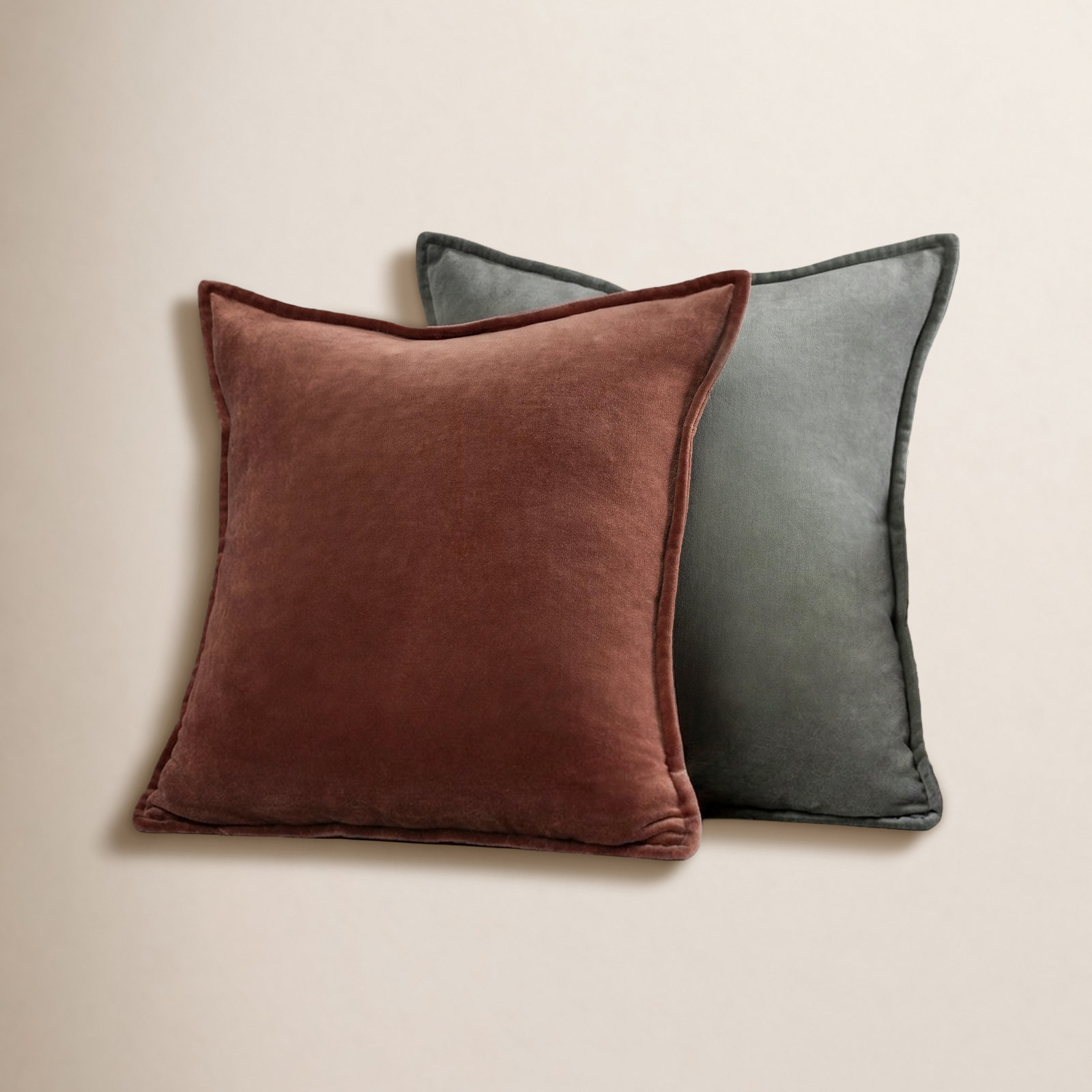 Norwin Cotton Throw Pillow, Down, Rust, 13"H x 19"W