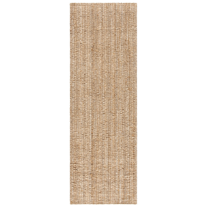 Tapis en jute tissé à la main Redick, Tapis de couloir 2 pi 3 po x 13 pi