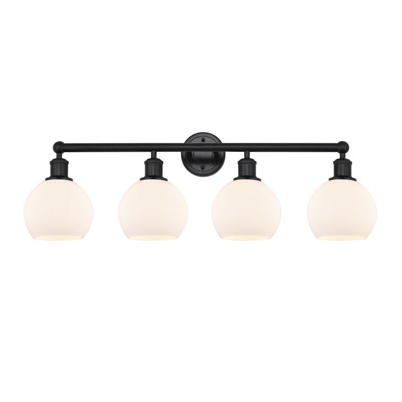 Éclairage pour meuble-lavabo 4 lumières 33 pouces Cambria, Noir mat, Blanc mat