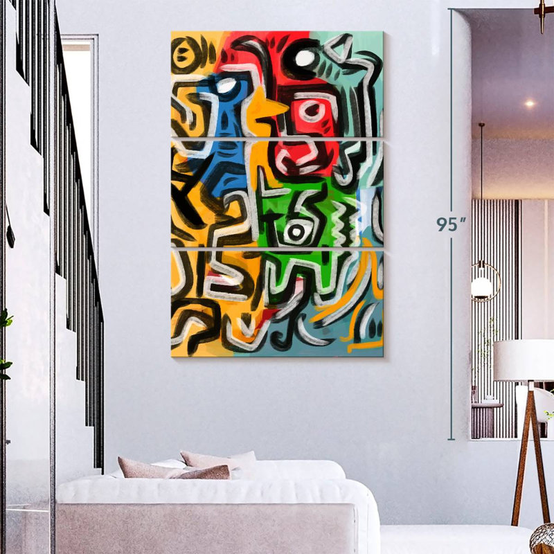 Danse tribale africaine, H 74 po x l 48 po