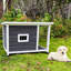 Abri pour chien de taille moyenne - maison en bois avec surface imperméable et porche pour les animaux de compagnie jusqu'à 30 lb