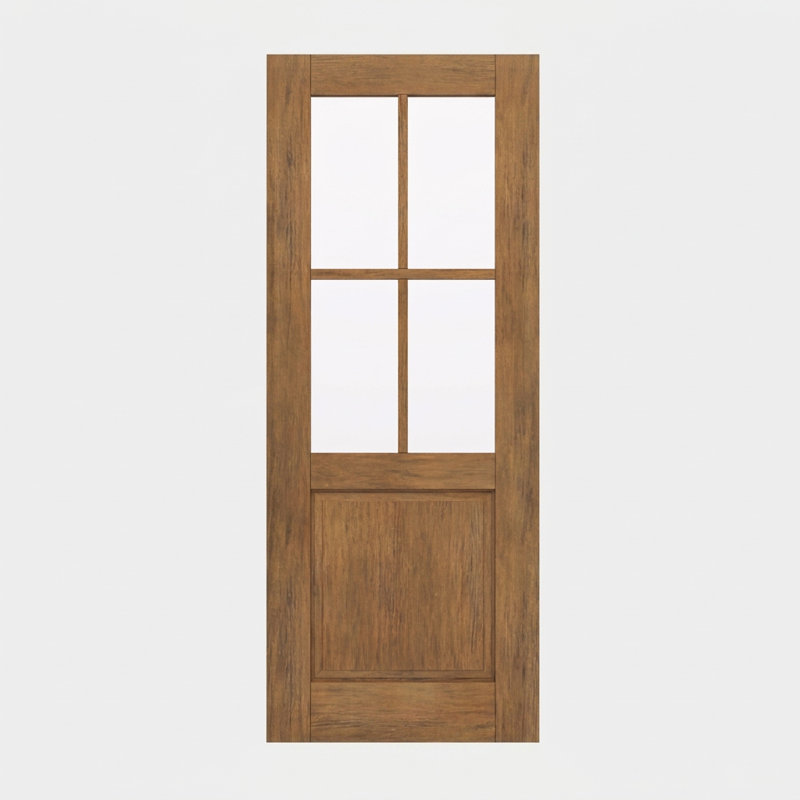 Porte d'extérieur 96 po Dalle acajou 96 po, SDL 4 Lite, 1/2 Lite, 1 panneau, brut, 36" x 96" [36" Door]