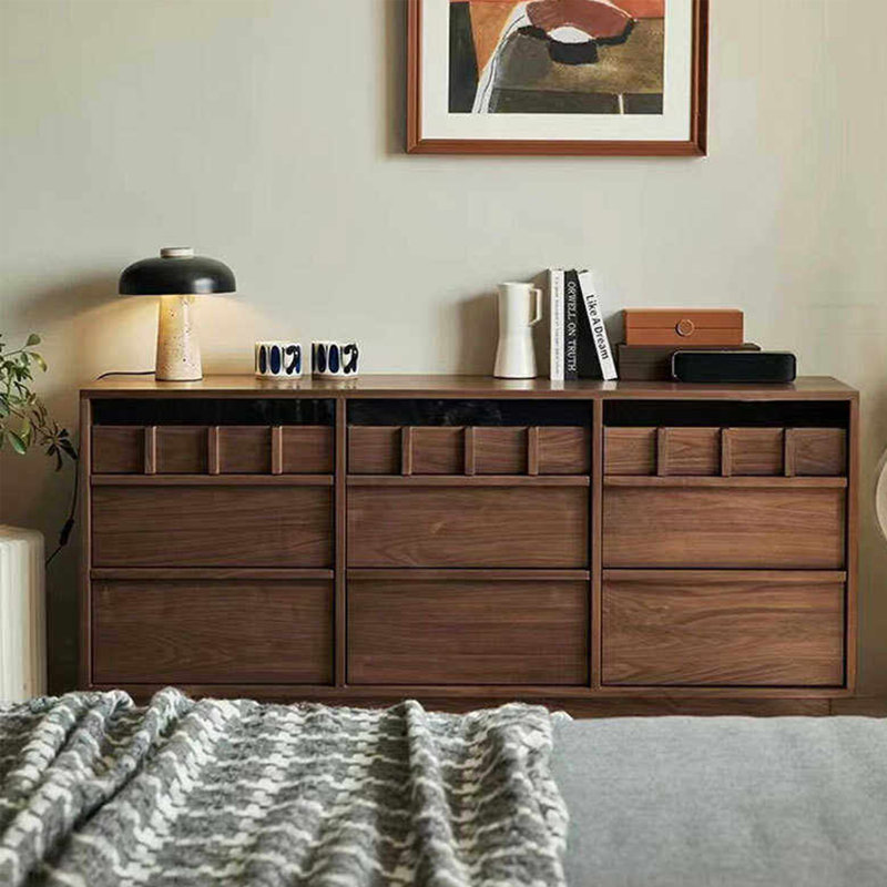 Commode à tiroirs rétro avec rangement, H 28,74 po x l 62,99 po x P 15,75 po