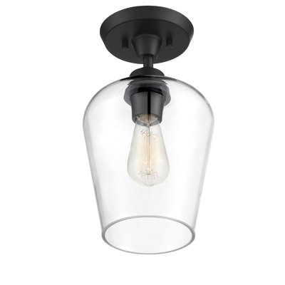 Plafonnier semi-encastré simple en forme de dôme à 1 lumière de 6 po Maebel