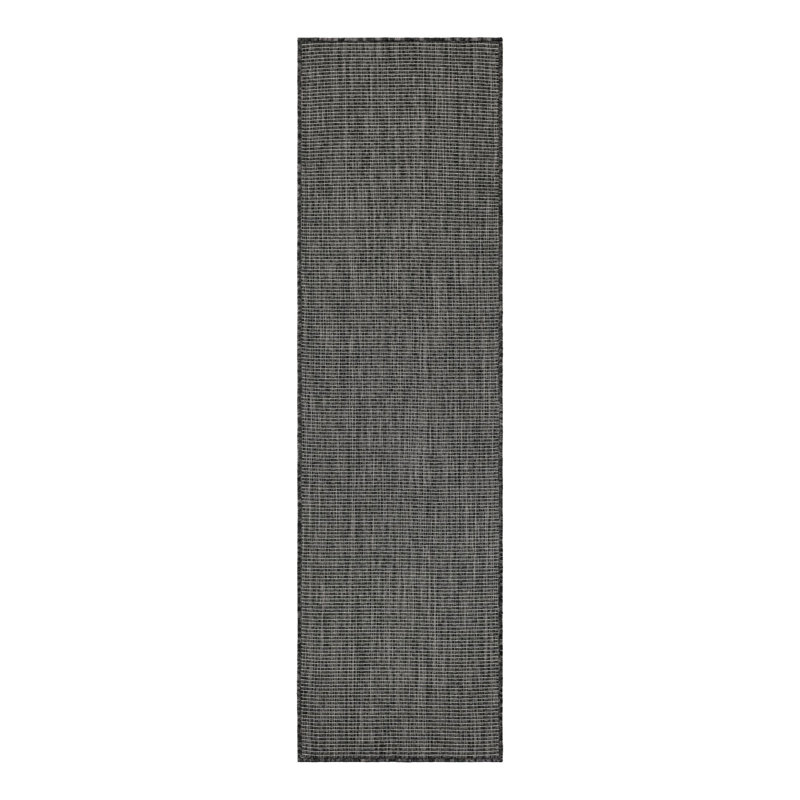 Avaughn Black Indoor/Outdoor Area Rug, Runner 2' x 7'1", Black