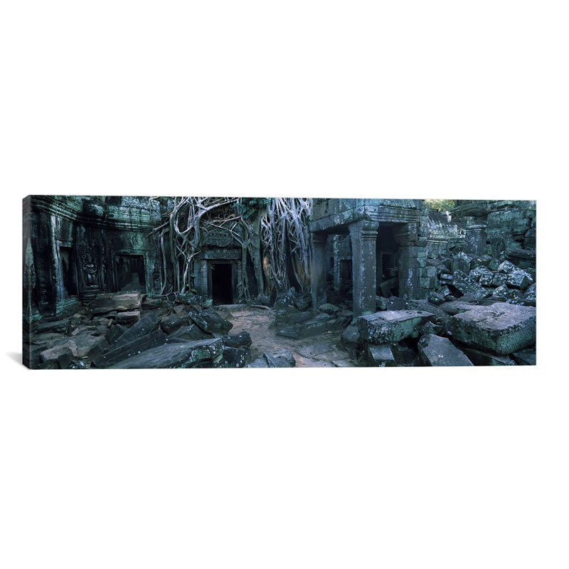 «Ta Prohm Temple, Angkor, Cambodge» par Panoramic Images - Reproduction giclée sur toile panoramique, Toile tendue