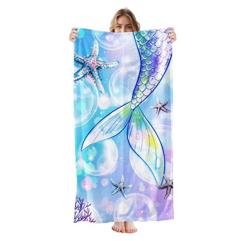 Serviette de plage légère en microfibre JYK, absorbante et résistante à la décoloration, 30 po x 60 po