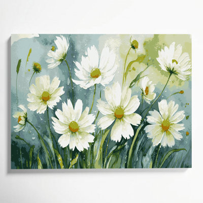 «Botanical Camomile Beige», art mural sur toile
