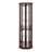 Lighted Corner Curio Cabinet - Display Case For Living Room, Antique Collectibles, Wine & Bar Glass Storage - Elegant Corner Design With Lights Included-Dark Cherry-2137209316