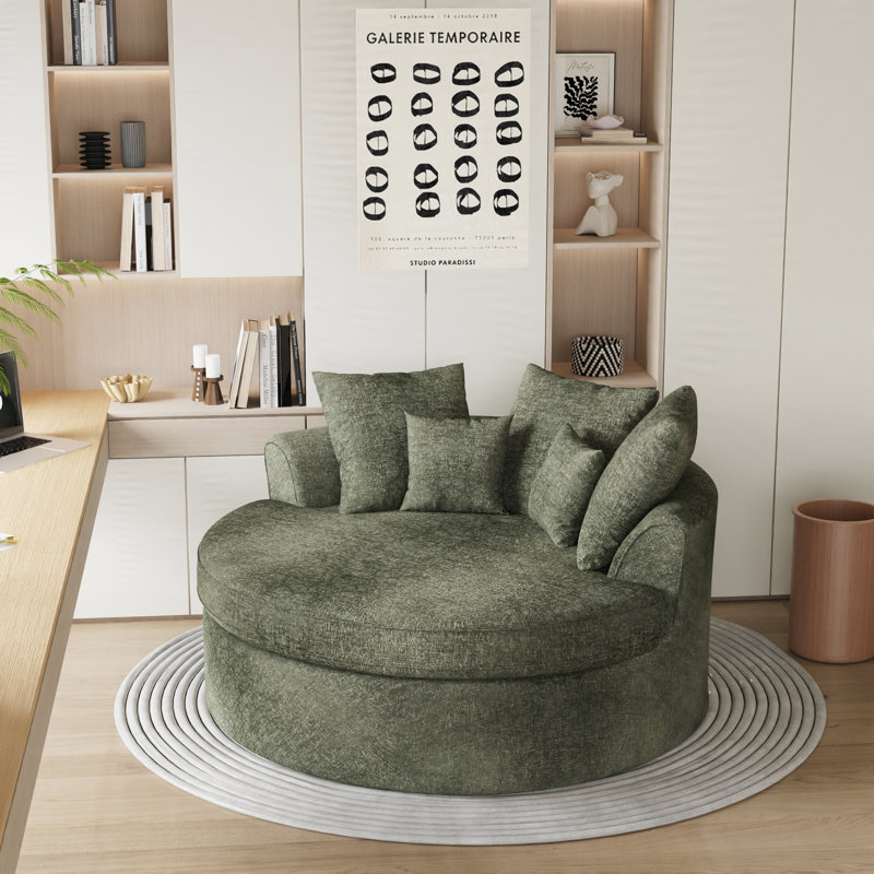 CanapÃ© rond moderne avec coussins moelleux, Green