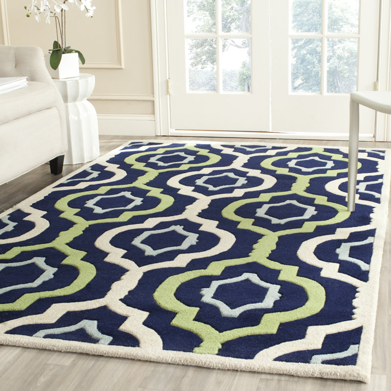 Carolene Hand Tufted Wool Geometric Rug, Rectangle 4' x 6'