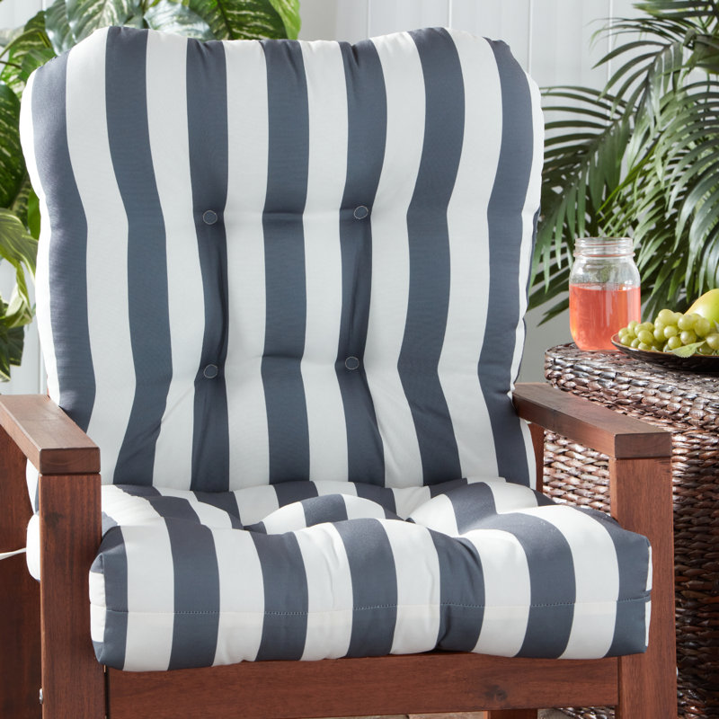 Coussin de chaise d'extérieur Lester, 1, Toile à rayures grises, H 21 po x l 21 po x P 21 po
