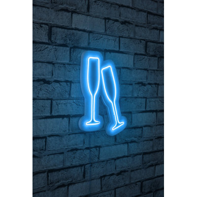 Bande de néon flexible à DEL, étanche IP67, 12 V CC, 14,6 po x 10,2 po x 0,8 po, bleu | 20,16 W | Gabarit en mousse de PVC | Système de suspension murale intégré | Parfait pour la décoration intérieure et les événements | Fiche de type C incluse