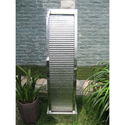 Perspections Terrassenbrunnen 8DFE0C03BDDE4BE8B6CB3509812B85AB Aus Edelstahl Höhe Ca. 110 Cm Wasserspiel Gartenbrunnen Mit Led-beleuchtung