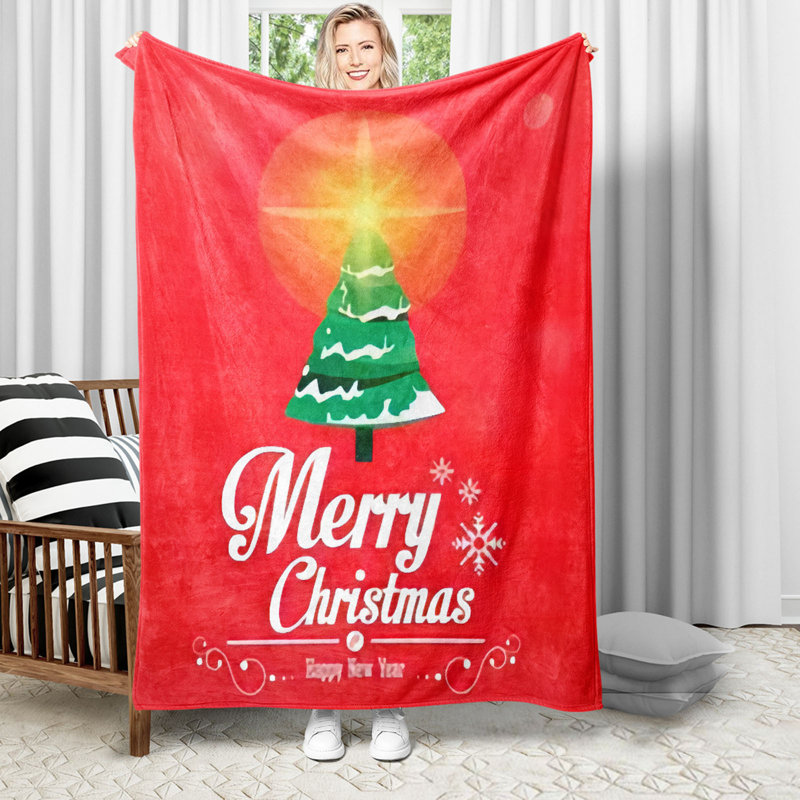 Jeté de Noël en flanelle de Noël 40 x 60 pouces, jeté en microfibre douillette pour lit de vacances, C