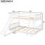Lit double au-dessus d'un lit superposé avec glissade, blanc - Apportez du divertissement à la structure de la chambre à coucher, une bonne nuit de sommeil-130080224-130080225